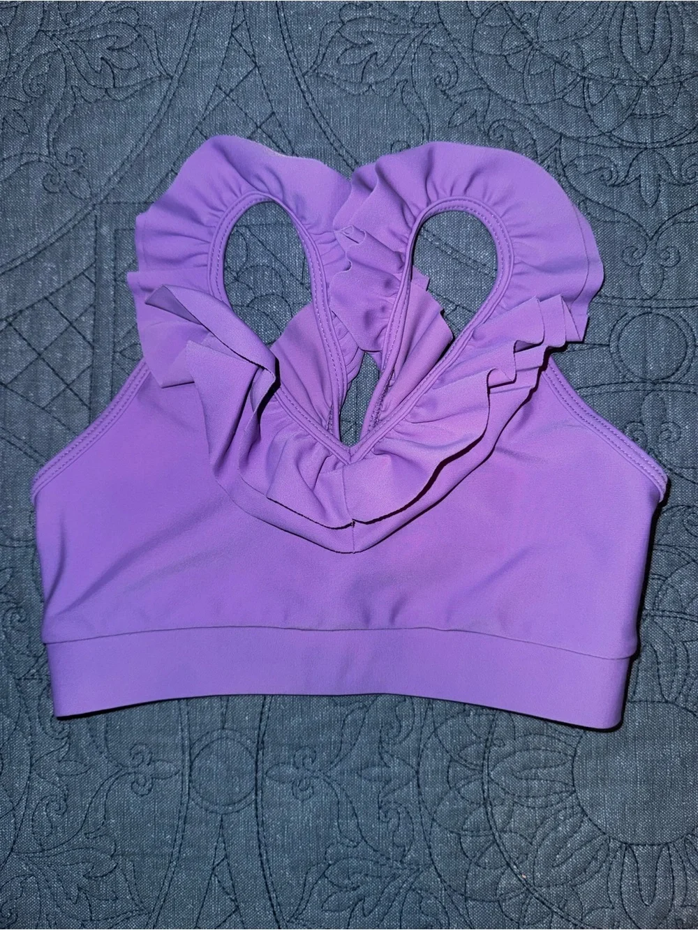 Kids Lavender Ruffle Dance Crop Top
